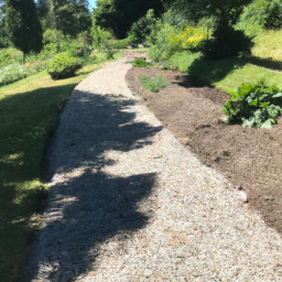 Pose de gravier blanc pour allée-chemin Cusset